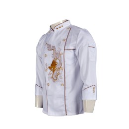 KI068 tailor made chef uniform team catering uniform 3/4 7' sleeves tailor made company supplier hongkong  monogrammed chef coat KI068 tailor made chef uniform team catering uniform 3/4 7' sleeves tailor made company supplier hongkong  monogrammed chef coat